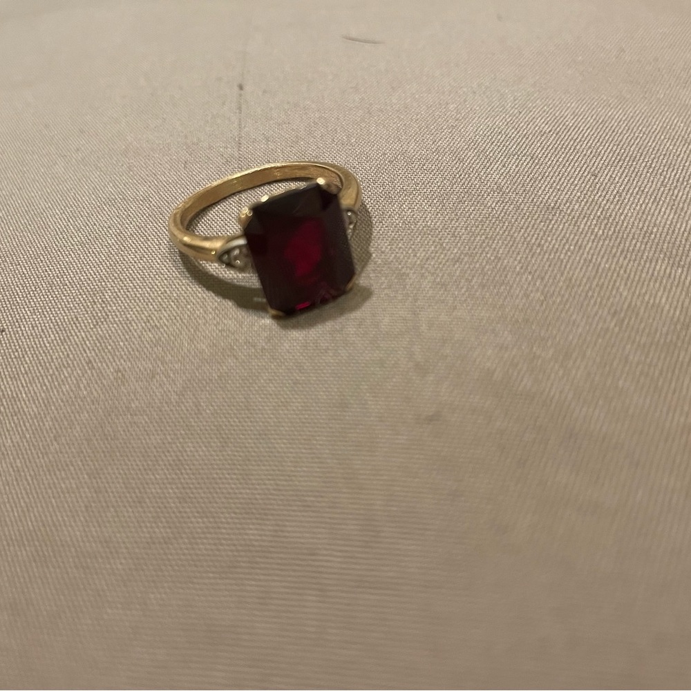 Vintage 14k Gold & Ruby Diamond Ring